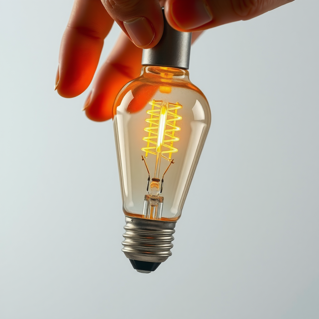 Ένα χέρι που αλλάζει έναν παλιό λαμπτήρα με έναν σύγχρονο λαμπτήρα LED, συμβολίζοντας την εξοικονόμηση ενέργειας.