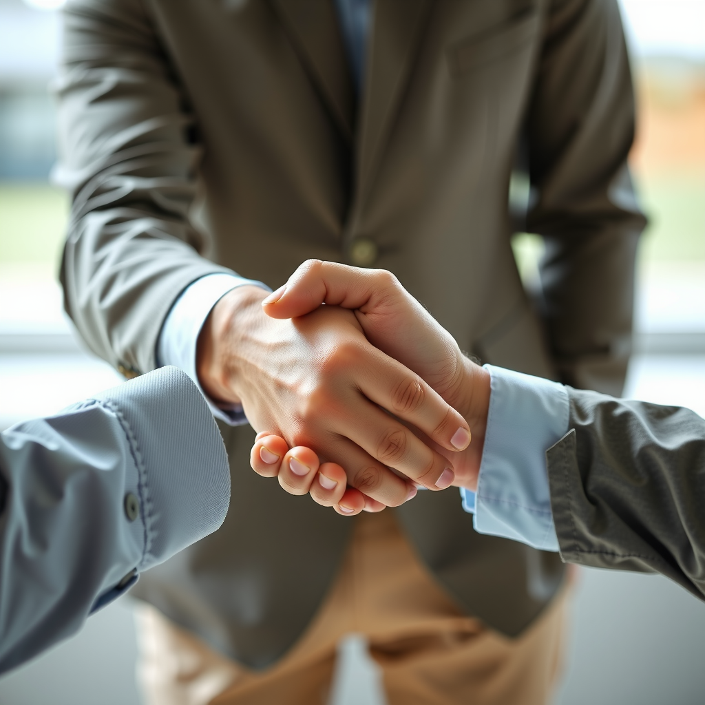 Δύο άνθρωποι κάνουν χειραψία, συμβολίζοντας την εμπιστοσύνη και την αξιοπιστία.
